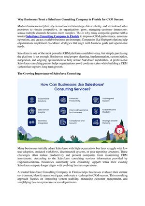 Salesforce Consulting Company In Florida​