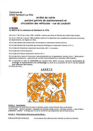 Arrêté 98 2026