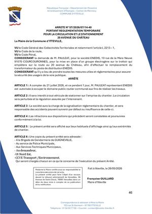 Arrêtén°st 2026 07 14 40 Enedis 20avenuedu Château Signe 1