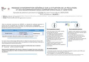 Alerte Ozone 28 mai 2026
