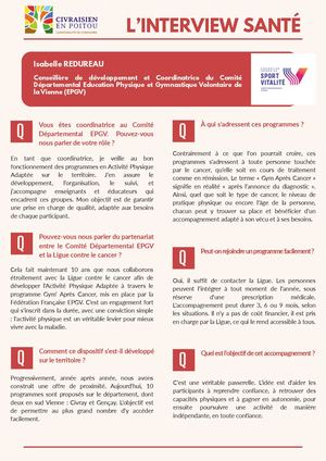 ITW Sport Après Cancer Sport Vitalité
