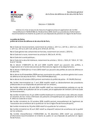 Alerte pollution - Décision n° 2026-018