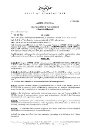 Arrêté n°186-2026