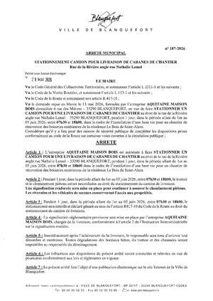 Arrêté n°187-2026