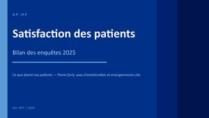Satisfaction Patients 2025 Aphp