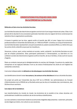 Oriantations Politiques 2026 2029 Cmcas La Rochelle