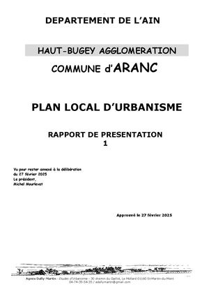 1 Rapport De Présentation