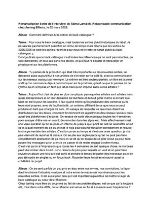 Interview Taïma