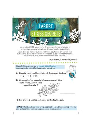 Quiz Arbre sans réponses