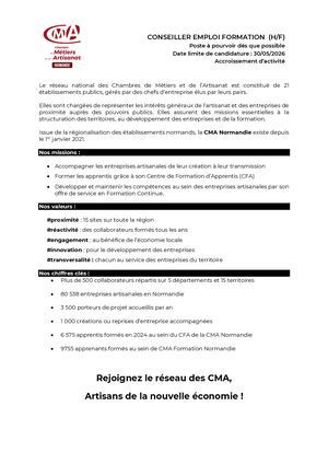 Offre Conseiller Emploi Formation Le Havre 1