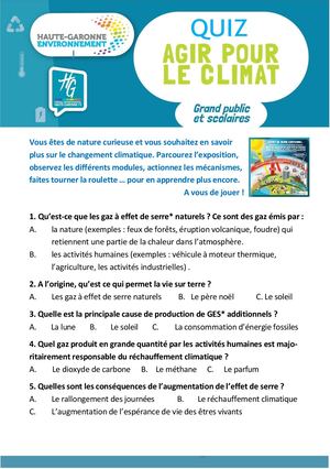 Quiz A5 Agir Pour Le Climat Sans Rpses Vcb