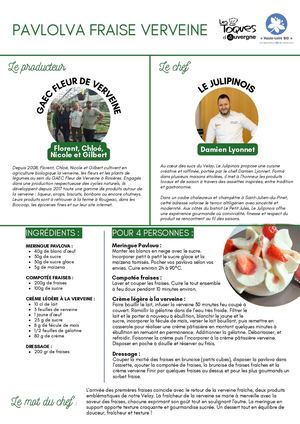 Recette de pavlolva fraise verveine