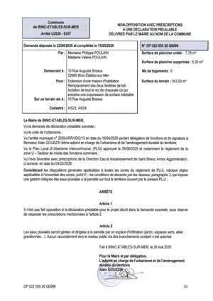 DP 26 Q 0096 - Arrêté