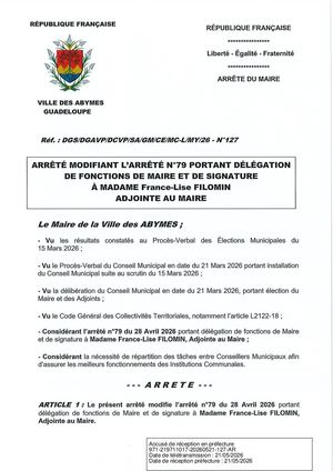 Arrêté N°127 - FILOMIN