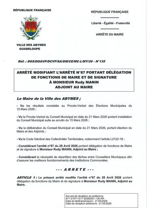 Arrêté N°135 - MANIN