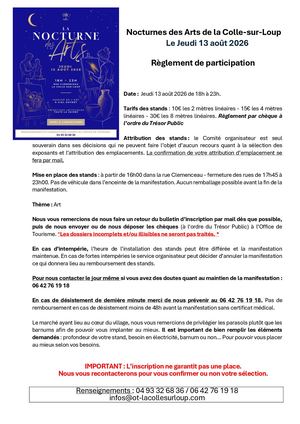 Bulletin Inscription Nocturnes Des Arts 2026 Lcsl
