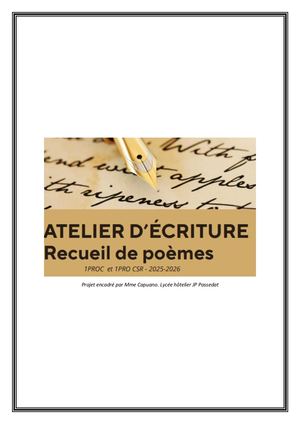 Atelier d'écriture