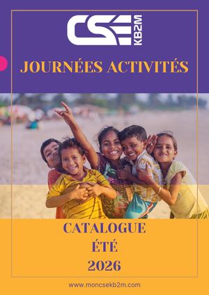 Catalogue Journées Activités Ete 2026
