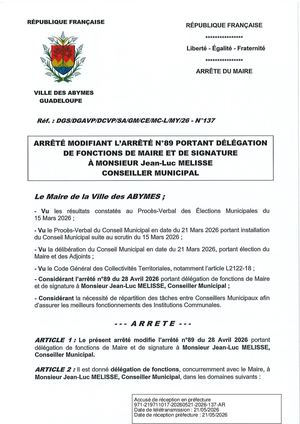 Arrêté N°137 - MELISSE