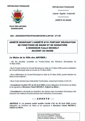 Arrêté N°139 - MICHELY
