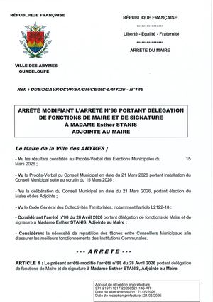 Arrêté N°146 - STANIS