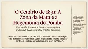 O Cenário de 1831: A Zona da Mata e a Hegemonia do Pomba