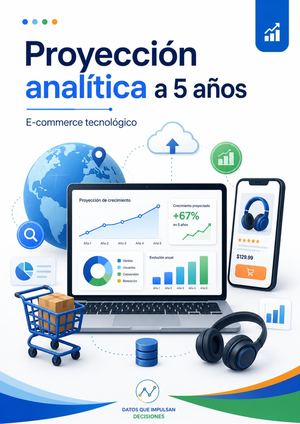 Proyección analítica a 5 años para un e-commerce tecnológico