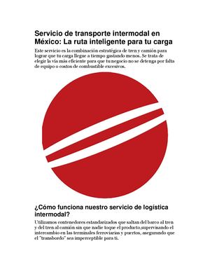 Servicio De Transporte Intermodal En México La Ruta Inteligente Para Tu Carga