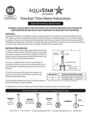 Flow Star Flow Meter Instructions_IN068