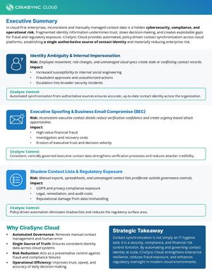 Cira Sync Cloud Exectutive Summary