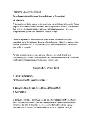 Programa Educativo En Salud