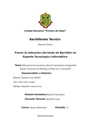 Manual Y Plan De Capacitación En Seguridad Digital Prevención De Phishing Y Estafas En La Comunidad
