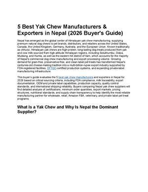 5 Best Yak Chew Manufacturers