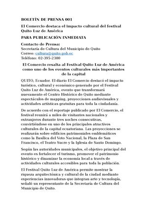 BOLETIN DE PRENSA 001