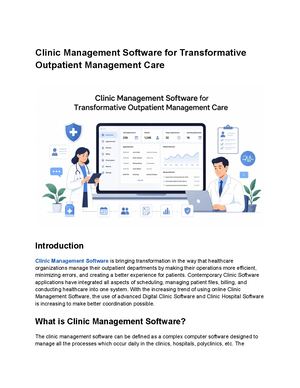 Clinic Management Software For Transformative Outpatient Management Care