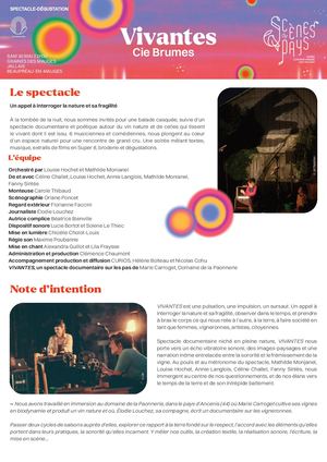 Programme de salle Vivantes