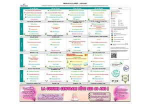 Menu de juin 2026