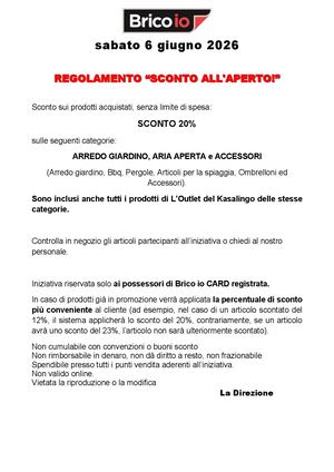 Regolamento 6 Giugno 20% Sconto Arredo Giardino Aria Aperta Accessori