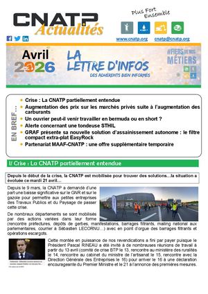 Cnatp Actualités Avril 2026