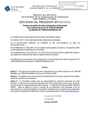 Décisions Février 2026