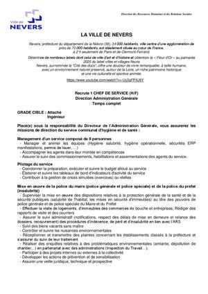 Chef su Service Communal D'hygiène et de Santé