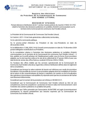 Décisions Mars 2026
