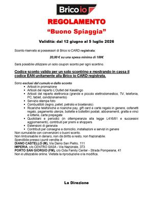 Regolamento Buoni Spiaggia Diano E PSG