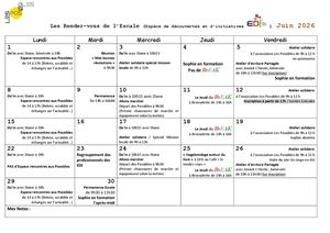 Programme Escale Juin 2026
