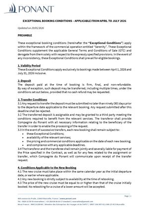 Serenity Policy Terms And Conditions Of Sales From 1 April 2026 To 31 July 2026