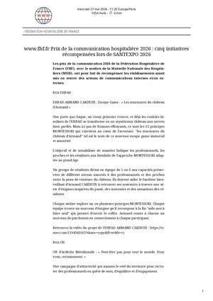 Web1 Www Fhf Fr Prix De La Communication Hospitalière 2026 _ Cinq Initiatives Récompensées Lors De SANTEX 27052026