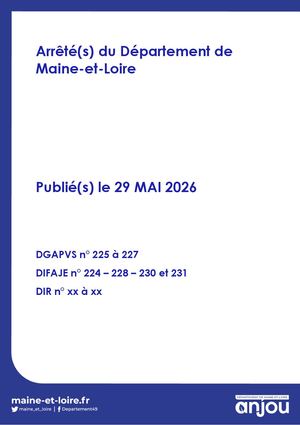 29 Mai 2026 - Arretes Pvs 225 227 Difaje 224 231