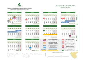 Calendario Escolar Color 2026 2027
