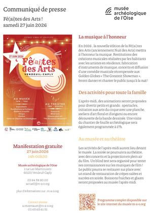 Communiqué de presse Fê(ai)tes des Arts 2026