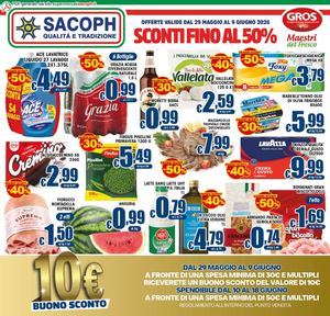 Volantino Supermercati Sacoph Sconti Fino Al 50% Dal 29 Maggio Al 9 Giugno 2026